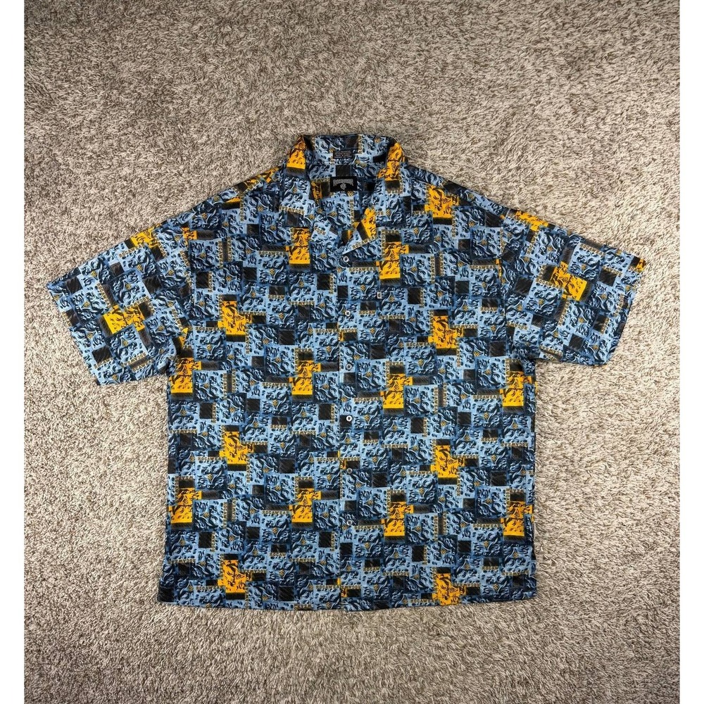 Vintage Rocawear Shirt Mens XXL All Over Print Button Up Y2K Hip Hop